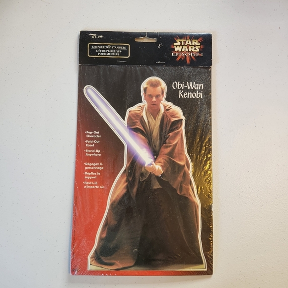 Vintage Star Wars Episode One ObiWan Kenobi Sealed NOS Dresser Standee Cardboard - Picture 1 of 7